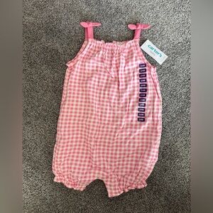 Carter's Pink Checkered Baby Romper